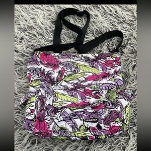 Yak Pak multicolor Feathers Messenger Book Bag Travel shoulder strap bag.